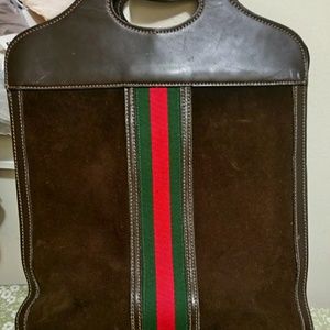 Authentic Gucci Brown Suede handbag